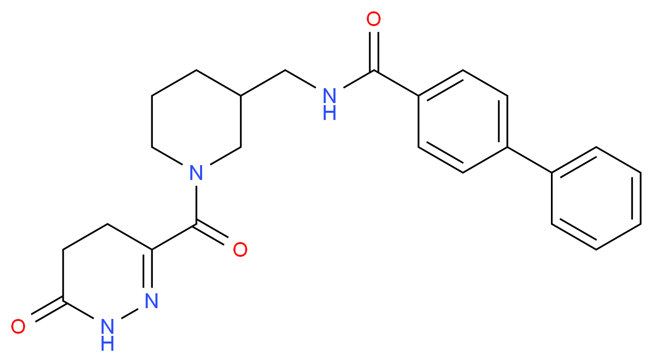 N-({1-[(6-oxo-1,4,5,6-tetrahydro-3-pyridazinyl)carbonyl]-3-piperidinyl}methyl)-4-biphenylcarboxamide_Molecular_structure_CAS_)