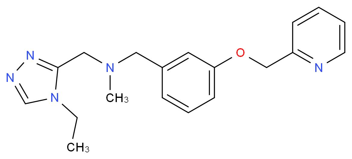 1-(4-ethyl-4H-1,2,4-triazol-3-yl)-N-methyl-N-[3-(pyridin-2-ylmethoxy)benzyl]methanamine_Molecular_structure_CAS_)