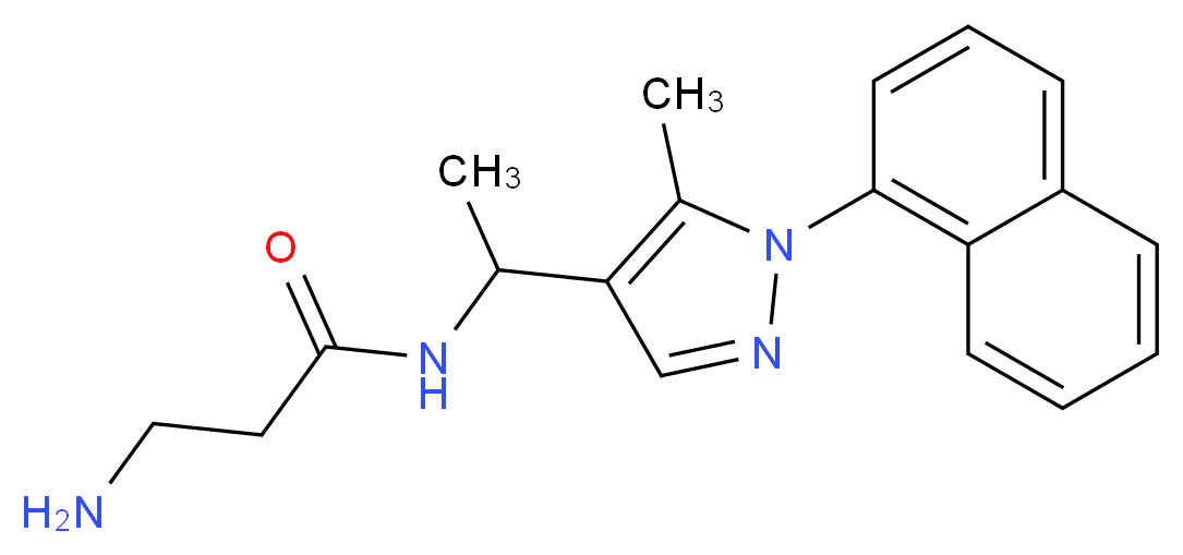 3-amino-N-{1-[5-methyl-1-(1-naphthyl)-1H-pyrazol-4-yl]ethyl}propanamide_Molecular_structure_CAS_)