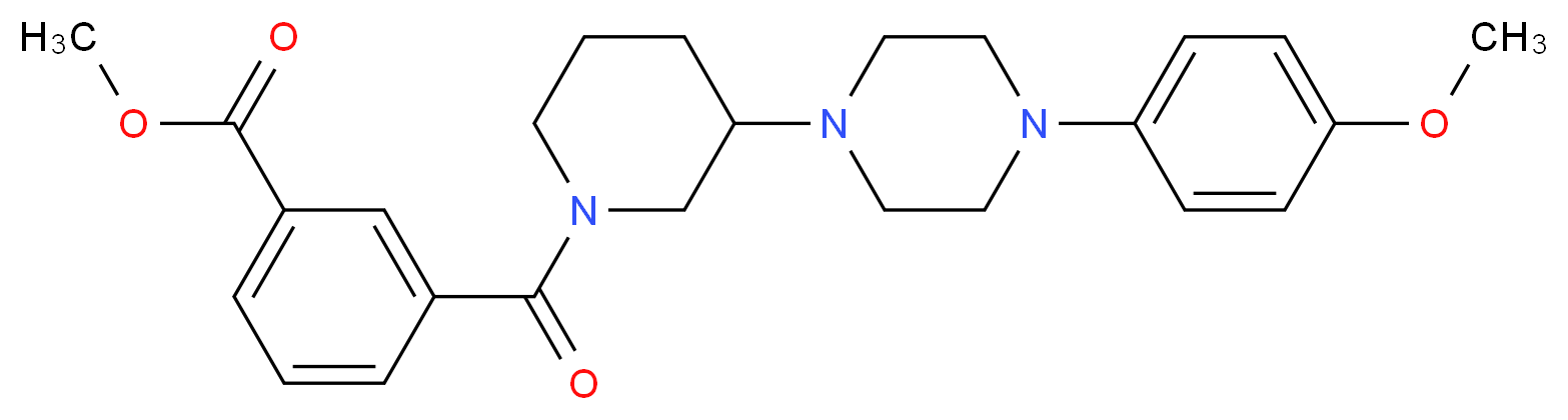 methyl 3-({3-[4-(4-methoxyphenyl)-1-piperazinyl]-1-piperidinyl}carbonyl)benzoate_Molecular_structure_CAS_)