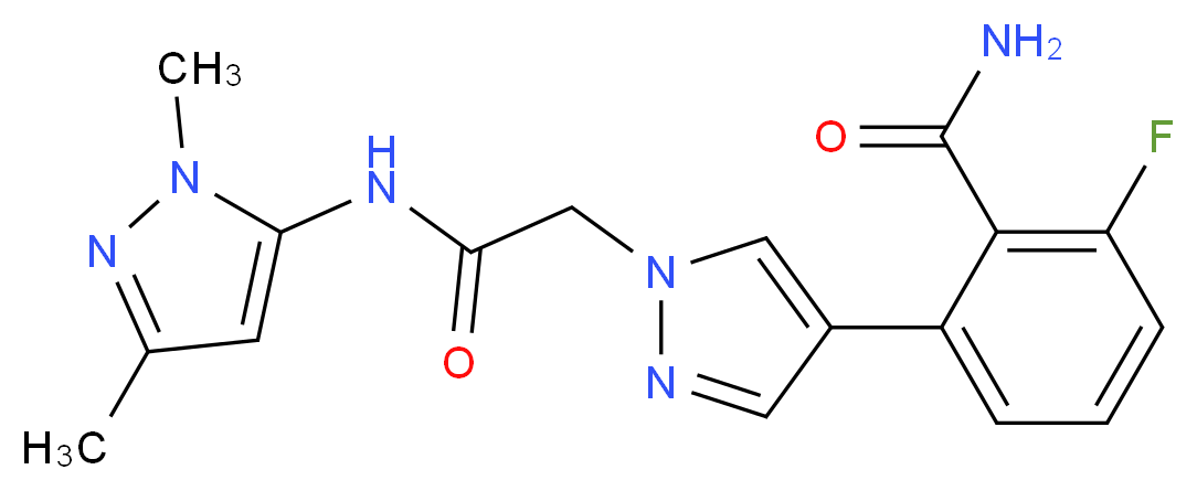 2-(1-{2-[(1,3-dimethyl-1H-pyrazol-5-yl)amino]-2-oxoethyl}-1H-pyrazol-4-yl)-6-fluorobenzamide_Molecular_structure_CAS_)