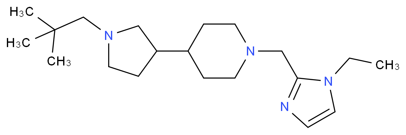 4-[1-(2,2-dimethylpropyl)-3-pyrrolidinyl]-1-[(1-ethyl-1H-imidazol-2-yl)methyl]piperidine_Molecular_structure_CAS_)