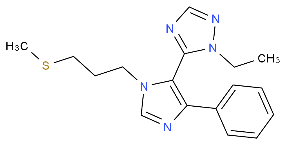 1-ethyl-5-{1-[3-(methylthio)propyl]-4-phenyl-1H-imidazol-5-yl}-1H-1,2,4-triazole_Molecular_structure_CAS_)