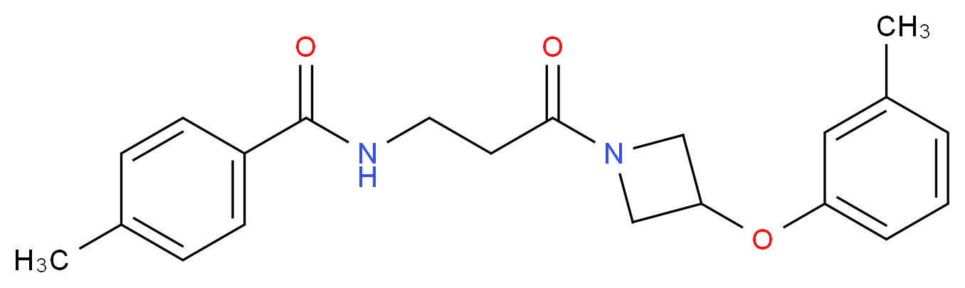4-methyl-N-{3-[3-(3-methylphenoxy)-1-azetidinyl]-3-oxopropyl}benzamide (non-preferred name)_Molecular_structure_CAS_)