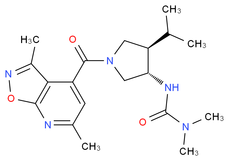 N'-{(3S*,4R*)-1-[(3,6-dimethylisoxazolo[5,4-b]pyridin-4-yl)carbonyl]-4-isopropylpyrrolidin-3-yl}-N,N-dimethylurea_Molecular_structure_CAS_)