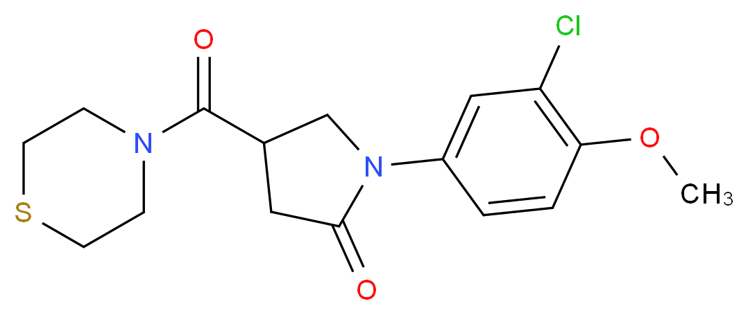 1-(3-chloro-4-methoxyphenyl)-4-(4-thiomorpholinylcarbonyl)-2-pyrrolidinone_Molecular_structure_CAS_)