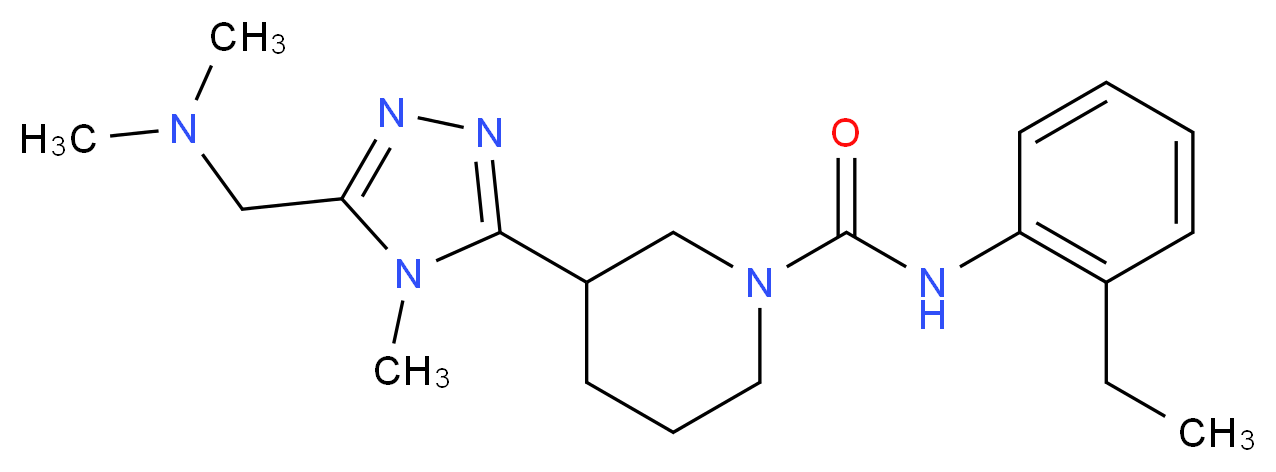 3-{5-[(dimethylamino)methyl]-4-methyl-4H-1,2,4-triazol-3-yl}-N-(2-ethylphenyl)piperidine-1-carboxamide_Molecular_structure_CAS_)