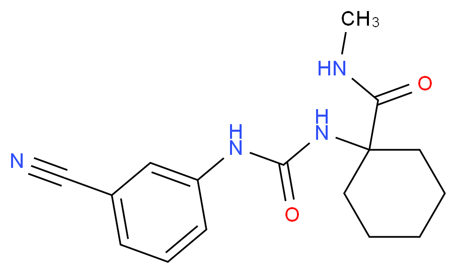 1-({[(3-cyanophenyl)amino]carbonyl}amino)-N-methylcyclohexanecarboxamide_Molecular_structure_CAS_)