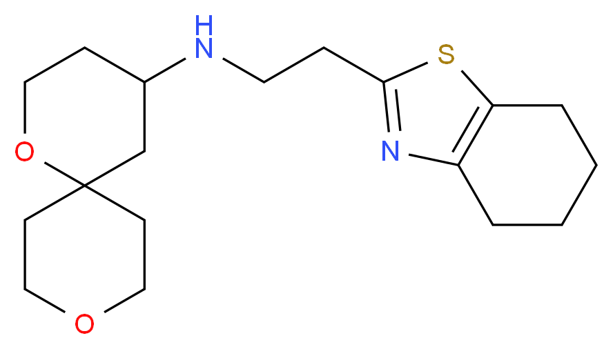 1,9-dioxaspiro[5.5]undec-4-yl[2-(4,5,6,7-tetrahydro-1,3-benzothiazol-2-yl)ethyl]amine_Molecular_structure_CAS_)