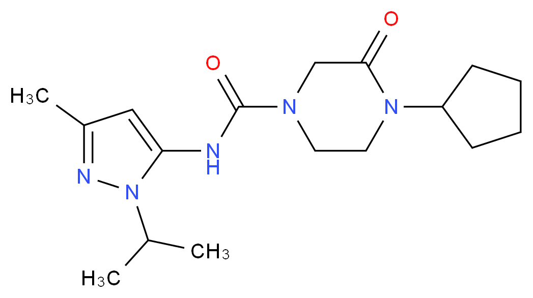 4-cyclopentyl-N-(1-isopropyl-3-methyl-1H-pyrazol-5-yl)-3-oxopiperazine-1-carboxamide_Molecular_structure_CAS_)