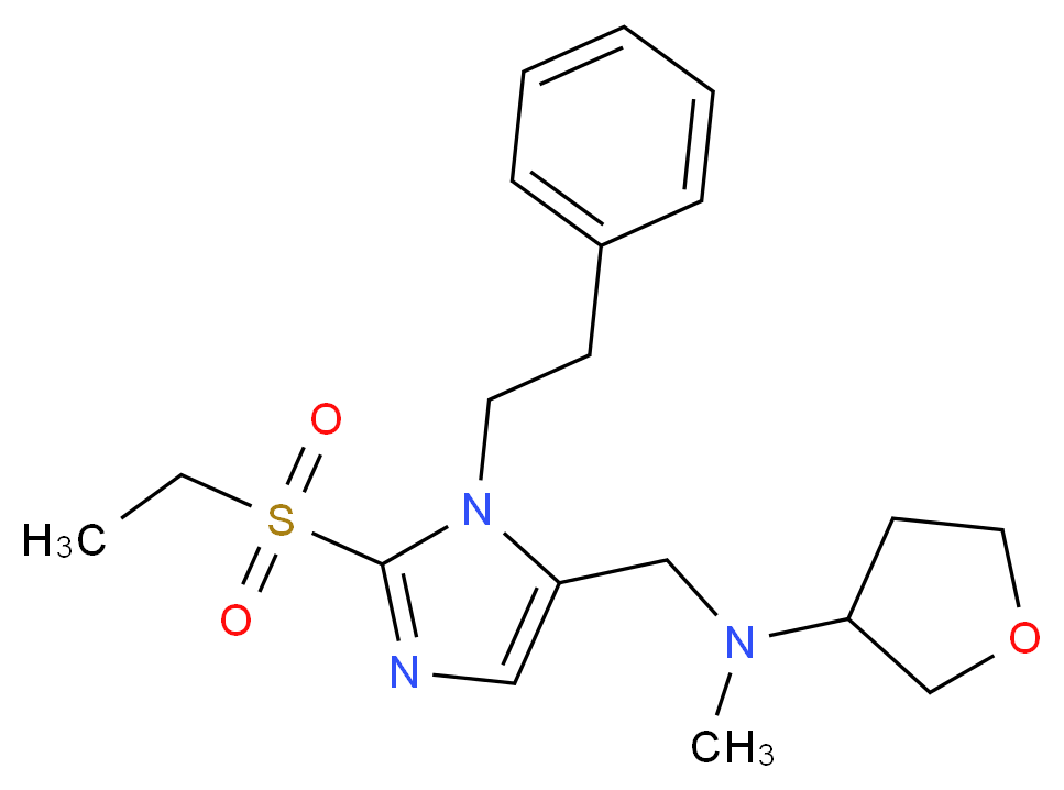 N-{[2-(ethylsulfonyl)-1-(2-phenylethyl)-1H-imidazol-5-yl]methyl}-N-methyltetrahydro-3-furanamine_Molecular_structure_CAS_)