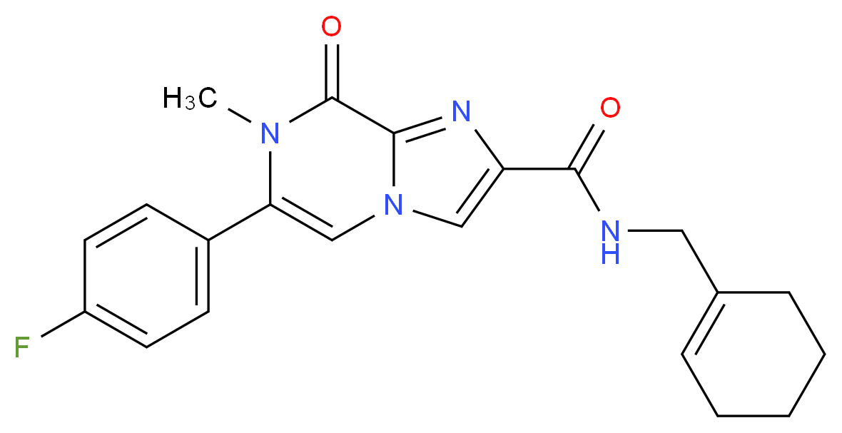 N-(cyclohex-1-en-1-ylmethyl)-6-(4-fluorophenyl)-7-methyl-8-oxo-7,8-dihydroimidazo[1,2-a]pyrazine-2-carboxamide_Molecular_structure_CAS_)