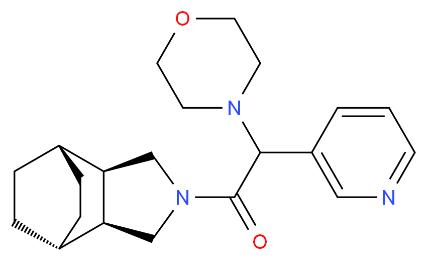 (1R*,2R*,6S*,7S*)-4-[4-morpholinyl(3-pyridinyl)acetyl]-4-azatricyclo[5.2.2.0~2,6~]undecane_Molecular_structure_CAS_)