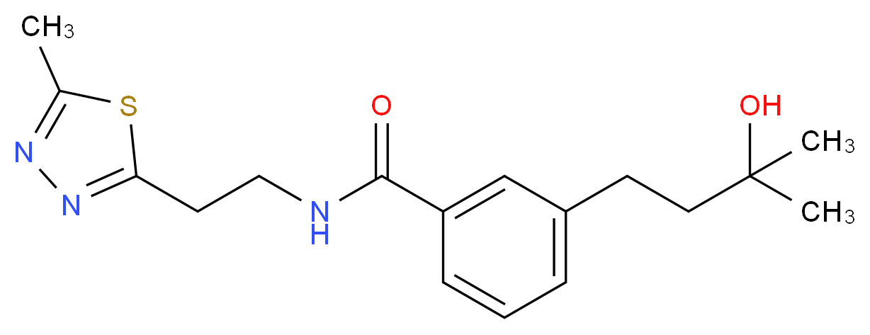 3-(3-hydroxy-3-methylbutyl)-N-[2-(5-methyl-1,3,4-thiadiazol-2-yl)ethyl]benzamide_Molecular_structure_CAS_)