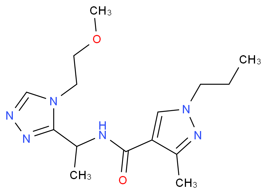 N-{1-[4-(2-methoxyethyl)-4H-1,2,4-triazol-3-yl]ethyl}-3-methyl-1-propyl-1H-pyrazole-4-carboxamide_Molecular_structure_CAS_)