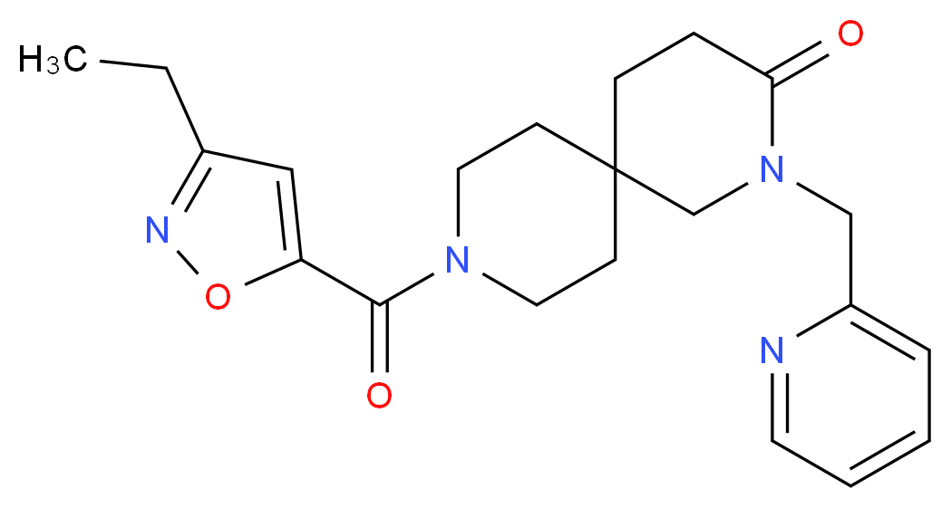 9-[(3-ethylisoxazol-5-yl)carbonyl]-2-(pyridin-2-ylmethyl)-2,9-diazaspiro[5.5]undecan-3-one_Molecular_structure_CAS_)