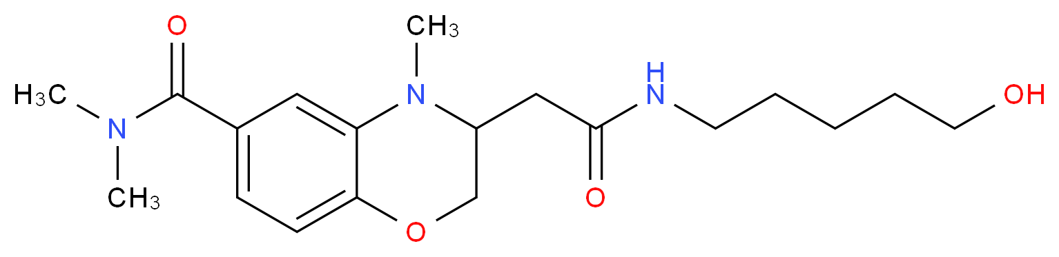 3-{2-[(5-hydroxypentyl)amino]-2-oxoethyl}-N,N,4-trimethyl-3,4-dihydro-2H-1,4-benzoxazine-6-carboxamide_Molecular_structure_CAS_)