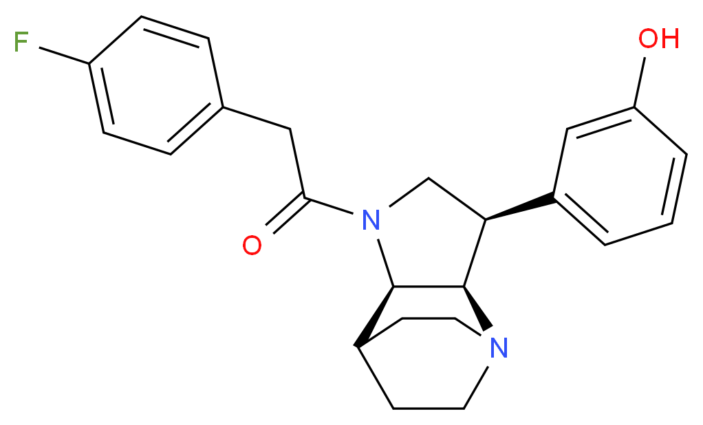 3-{(3R*,3aR*,7aR*)-1-[(4-fluorophenyl)acetyl]octahydro-4,7-ethanopyrrolo[3,2-b]pyridin-3-yl}phenol_Molecular_structure_CAS_)