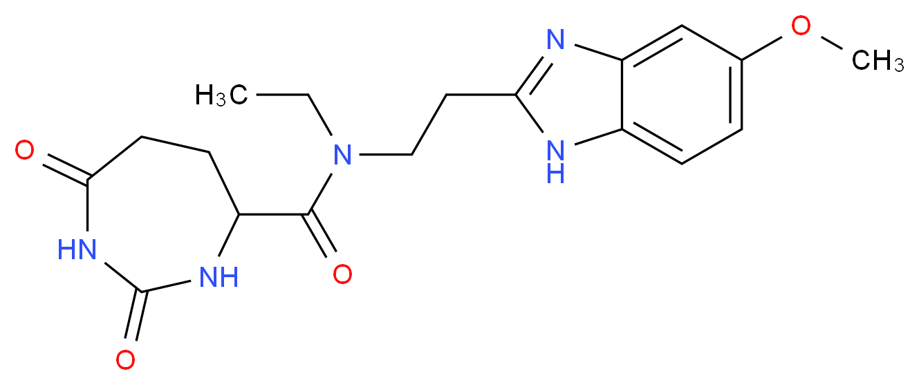 N-ethyl-N-[2-(5-methoxy-1H-benzimidazol-2-yl)ethyl]-2,7-dioxo-1,3-diazepane-4-carboxamide_Molecular_structure_CAS_)