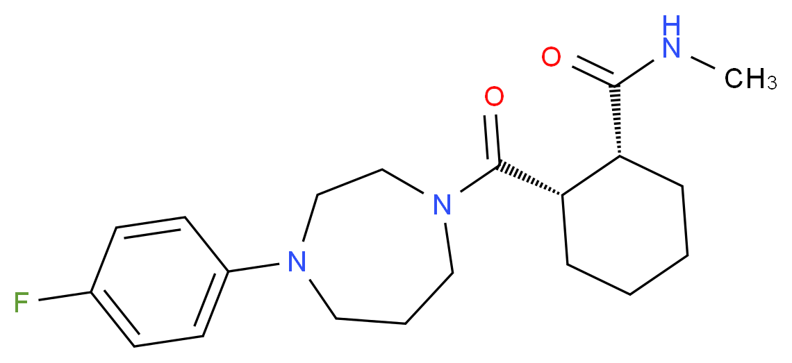 (1R*,2S*)-2-{[4-(4-fluorophenyl)-1,4-diazepan-1-yl]carbonyl}-N-methylcyclohexanecarboxamide_Molecular_structure_CAS_)
