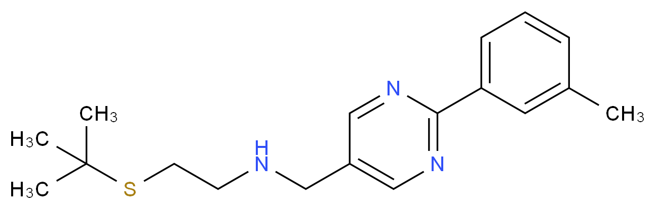 2-(tert-butylthio)-N-{[2-(3-methylphenyl)pyrimidin-5-yl]methyl}ethanamine_Molecular_structure_CAS_)