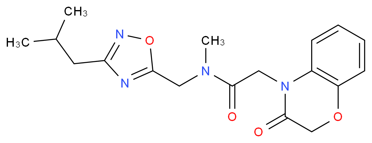 N-[(3-isobutyl-1,2,4-oxadiazol-5-yl)methyl]-N-methyl-2-(3-oxo-2,3-dihydro-4H-1,4-benzoxazin-4-yl)acetamide_Molecular_structure_CAS_)