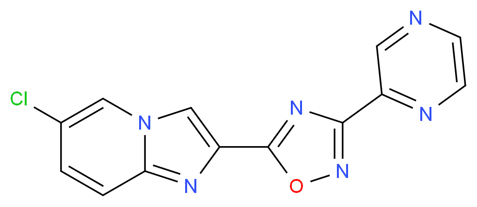 6-chloro-2-[3-(2-pyrazinyl)-1,2,4-oxadiazol-5-yl]imidazo[1,2-a]pyridine_Molecular_structure_CAS_)