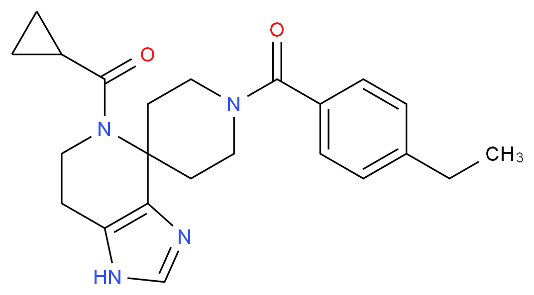 5-(cyclopropylcarbonyl)-1'-(4-ethylbenzoyl)-1,5,6,7-tetrahydrospiro[imidazo[4,5-c]pyridine-4,4'-piperidine]_Molecular_structure_CAS_)