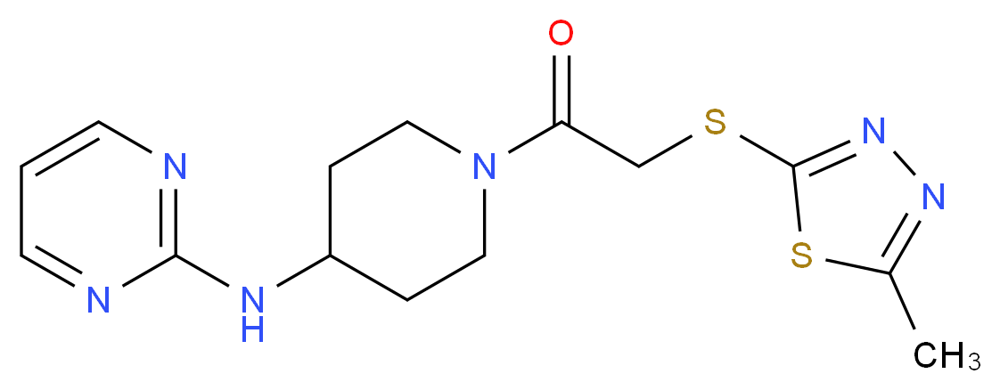 N-(1-{2-[(5-methyl-1,3,4-thiadiazol-2-yl)thio]acetyl}piperidin-4-yl)pyrimidin-2-amine_Molecular_structure_CAS_)