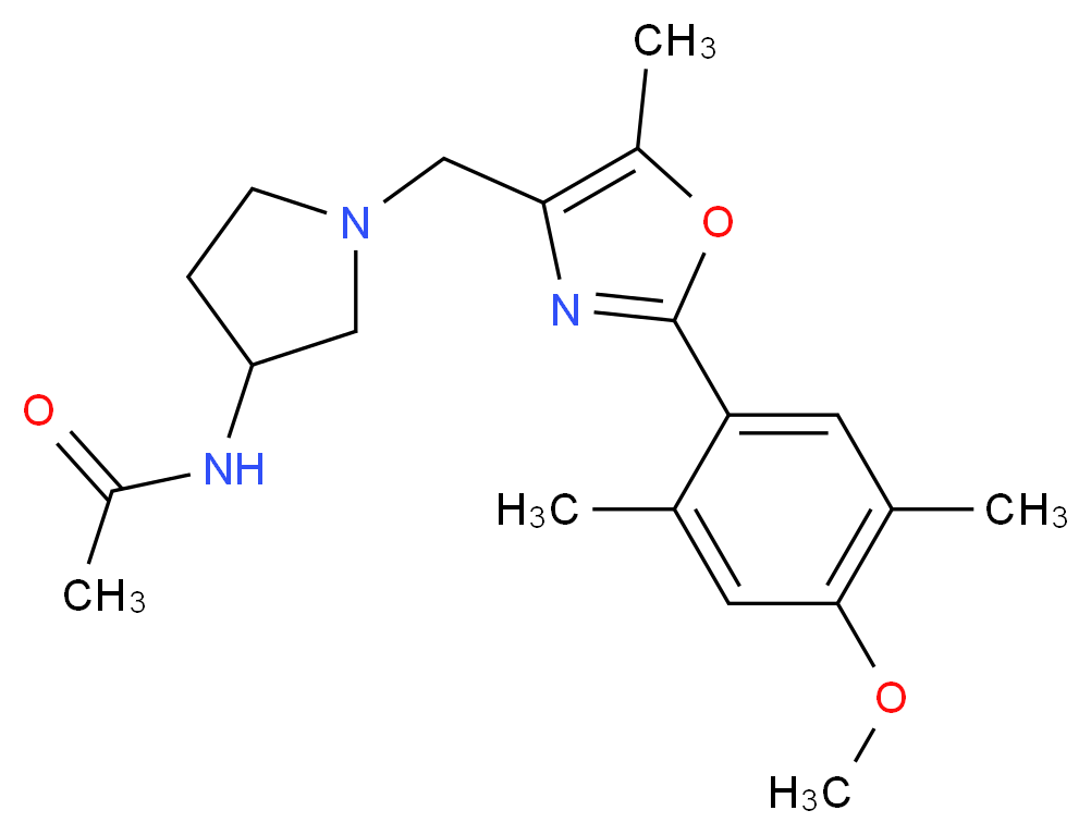 N-(1-{[2-(4-methoxy-2,5-dimethylphenyl)-5-methyl-1,3-oxazol-4-yl]methyl}pyrrolidin-3-yl)acetamide_Molecular_structure_CAS_)