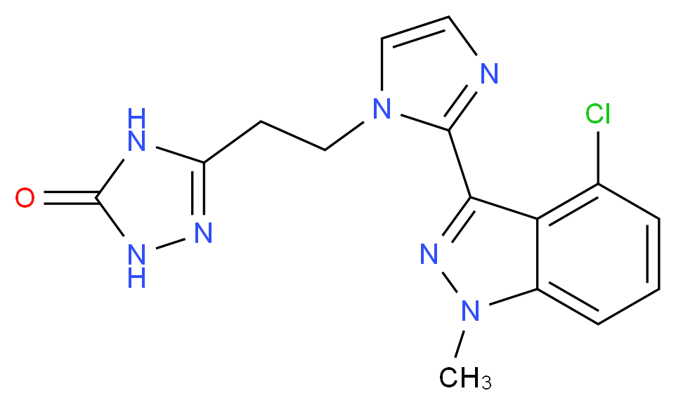 5-{2-[2-(4-chloro-1-methyl-1H-indazol-3-yl)-1H-imidazol-1-yl]ethyl}-2,4-dihydro-3H-1,2,4-triazol-3-one_Molecular_structure_CAS_)
