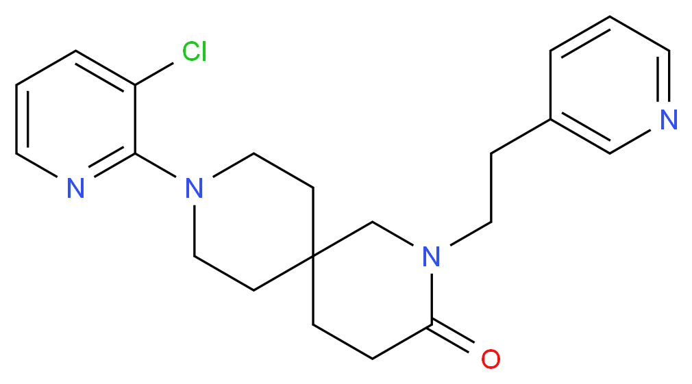 9-(3-chloropyridin-2-yl)-2-(2-pyridin-3-ylethyl)-2,9-diazaspiro[5.5]undecan-3-one_Molecular_structure_CAS_)