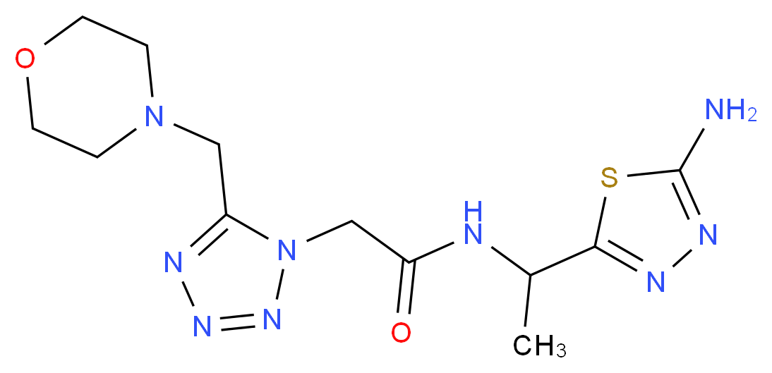 N-[1-(5-amino-1,3,4-thiadiazol-2-yl)ethyl]-2-[5-(morpholin-4-ylmethyl)-1H-tetrazol-1-yl]acetamide_Molecular_structure_CAS_)