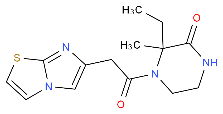 3-ethyl-4-(imidazo[2,1-b][1,3]thiazol-6-ylacetyl)-3-methylpiperazin-2-one_Molecular_structure_CAS_)