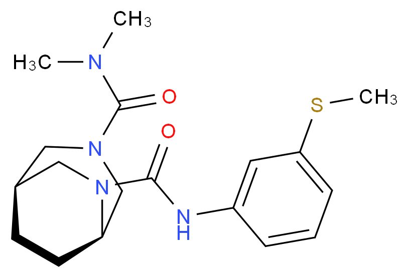 (1S*,5R*)-N~3~,N~3~-dimethyl-N~6~-[3-(methylthio)phenyl]-3,6-diazabicyclo[3.2.2]nonane-3,6-dicarboxamide_Molecular_structure_CAS_)