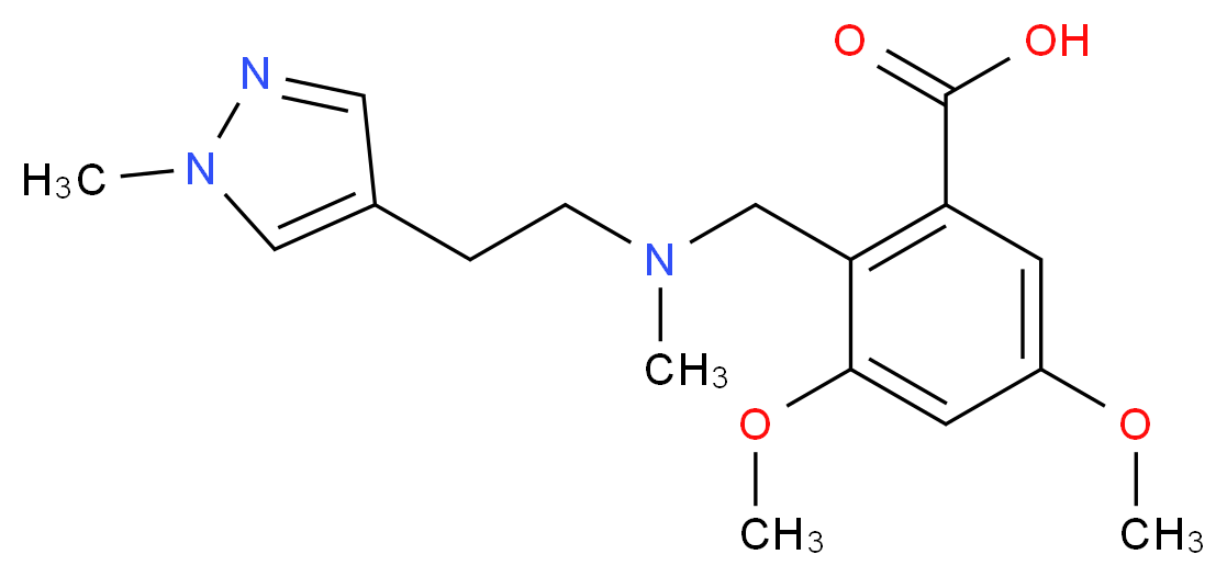3,5-dimethoxy-2-({methyl[2-(1-methyl-1H-pyrazol-4-yl)ethyl]amino}methyl)benzoic acid_Molecular_structure_CAS_)