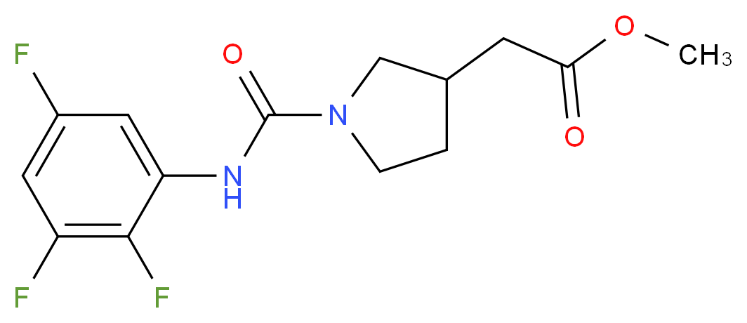 methyl (1-{[(2,3,5-trifluorophenyl)amino]carbonyl}pyrrolidin-3-yl)acetate_Molecular_structure_CAS_)