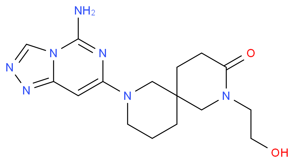 8-(5-amino[1,2,4]triazolo[4,3-c]pyrimidin-7-yl)-2-(2-hydroxyethyl)-2,8-diazaspiro[5.5]undecan-3-one_Molecular_structure_CAS_)