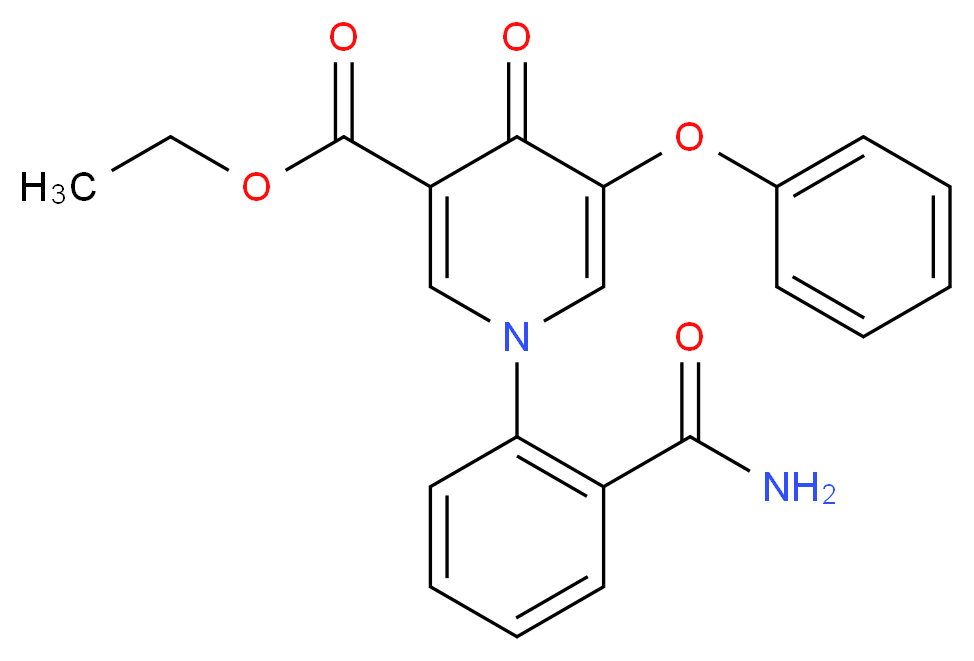 ethyl 1-[2-(aminocarbonyl)phenyl]-4-oxo-5-phenoxy-1,4-dihydropyridine-3-carboxylate_Molecular_structure_CAS_)