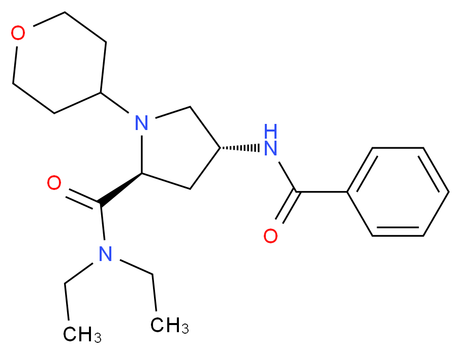 (4R)-4-(benzoylamino)-N,N-diethyl-1-(tetrahydro-2H-pyran-4-yl)-L-prolinamide_Molecular_structure_CAS_)
