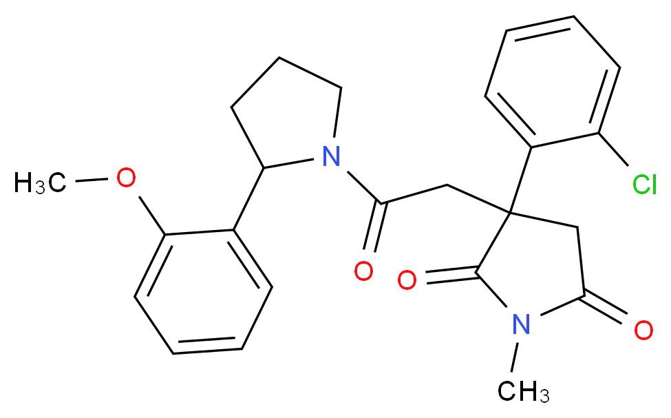 3-(2-chlorophenyl)-3-{2-[2-(2-methoxyphenyl)-1-pyrrolidinyl]-2-oxoethyl}-1-methyl-2,5-pyrrolidinedione_Molecular_structure_CAS_)