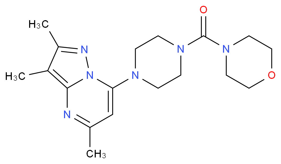 2,3,5-trimethyl-7-[4-(4-morpholinylcarbonyl)-1-piperazinyl]pyrazolo[1,5-a]pyrimidine_Molecular_structure_CAS_)