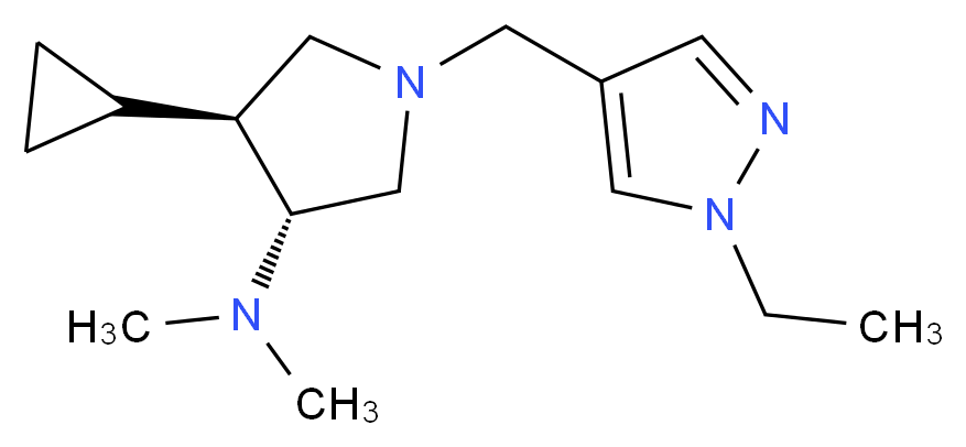 (3R*,4S*)-4-cyclopropyl-1-[(1-ethyl-1H-pyrazol-4-yl)methyl]-N,N-dimethyl-3-pyrrolidinamine_Molecular_structure_CAS_)