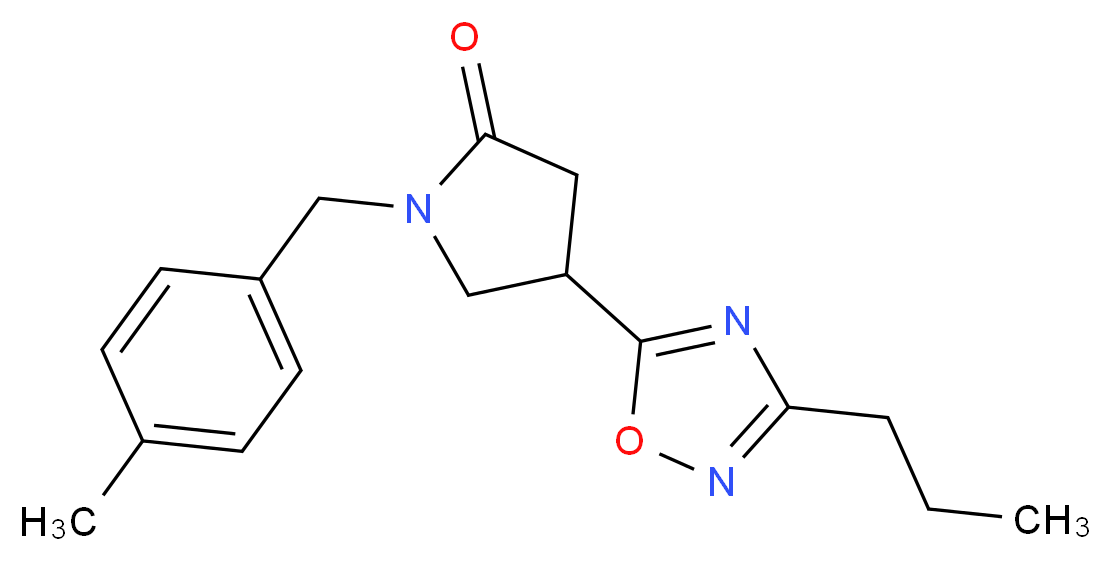 1-(4-methylbenzyl)-4-(3-propyl-1,2,4-oxadiazol-5-yl)-2-pyrrolidinone_Molecular_structure_CAS_)