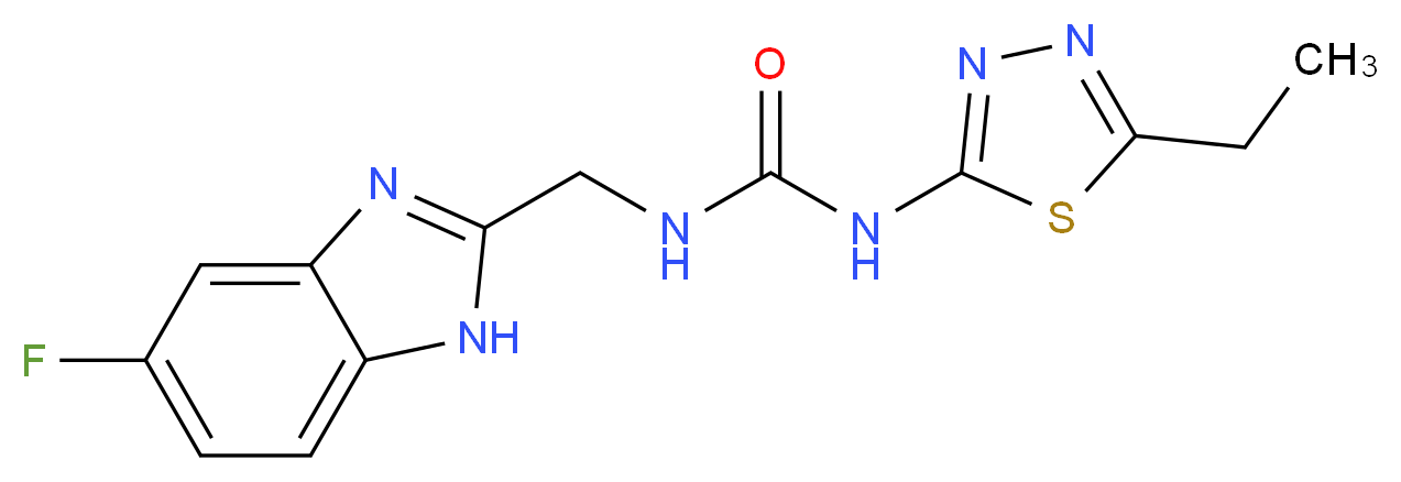 N-(5-ethyl-1,3,4-thiadiazol-2-yl)-N'-[(5-fluoro-1H-benzimidazol-2-yl)methyl]urea_Molecular_structure_CAS_)