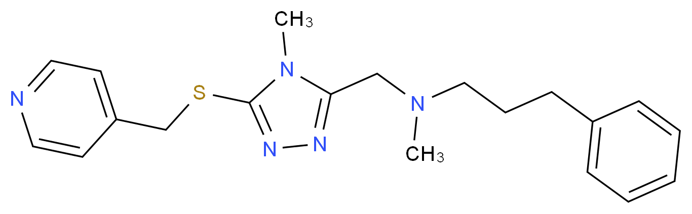 N-methyl-N-({4-methyl-5-[(4-pyridinylmethyl)thio]-4H-1,2,4-triazol-3-yl}methyl)-3-phenyl-1-propanamine_Molecular_structure_CAS_)