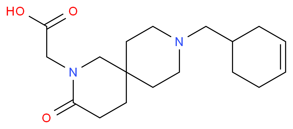 [9-(3-cyclohexen-1-ylmethyl)-3-oxo-2,9-diazaspiro[5.5]undec-2-yl]acetic acid_Molecular_structure_CAS_)