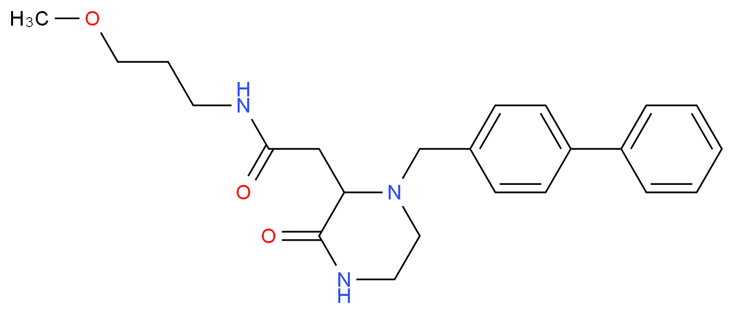 2-[1-(4-biphenylylmethyl)-3-oxo-2-piperazinyl]-N-(3-methoxypropyl)acetamide_Molecular_structure_CAS_)