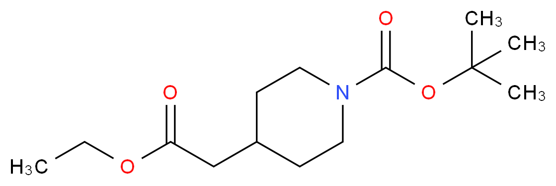 tert-Butyl 4-(2-ethoxy-2-oxoethyl)piperidine-1-carboxylate_Molecular_structure_CAS_)