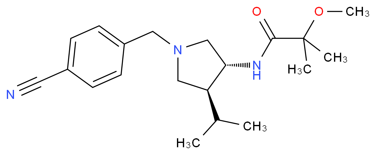 N-[(3R*,4S*)-1-(4-cyanobenzyl)-4-isopropyl-3-pyrrolidinyl]-2-methoxy-2-methylpropanamide_Molecular_structure_CAS_)
